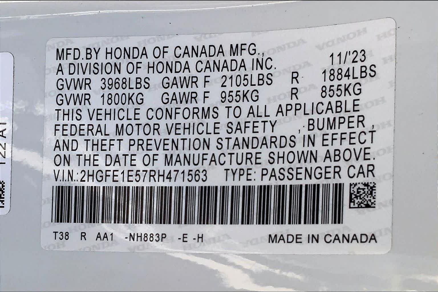 Used 2024 Platinum White Pearl Honda  image 53