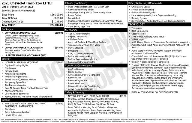 Used 2023 White Chevrolet LT image 2