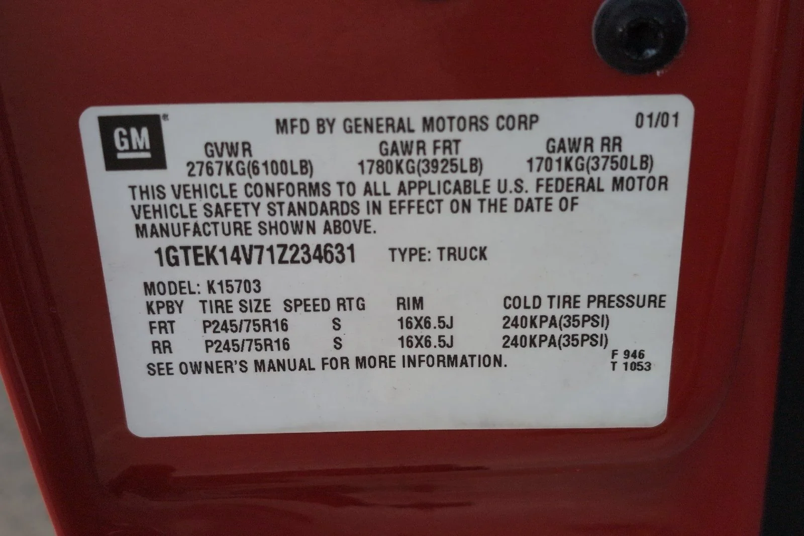 Used 2001 Fire Red GMC SLE image 26