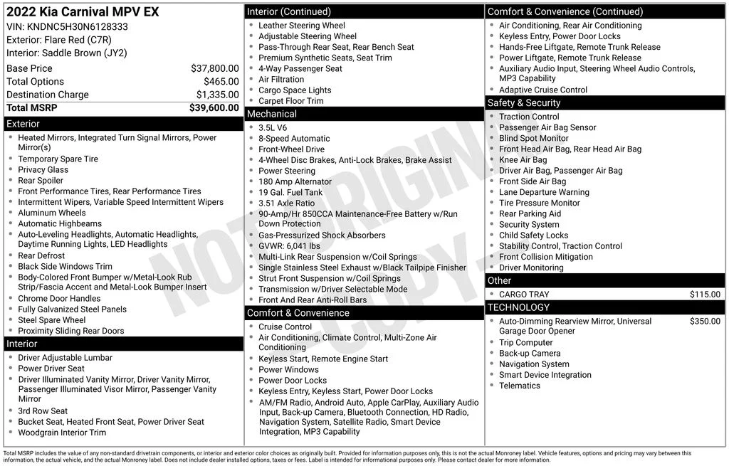 Used 2022 Red Kia EX image 3