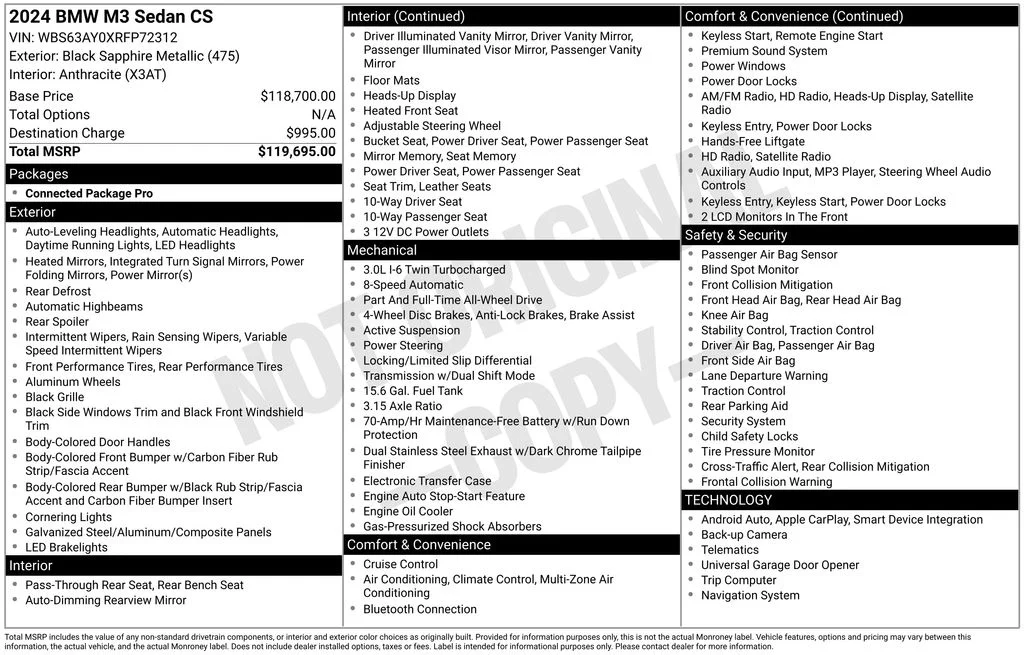 Used 2024 Black Sapphire Metallic BMW CS image 6