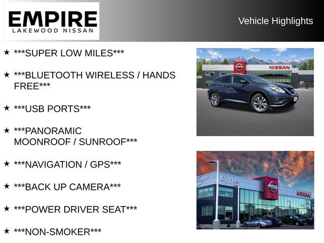 Used 2015 Nissan Murano SL with VIN 5N1AZ2MH4FN251018 for sale in Lakewood, CO