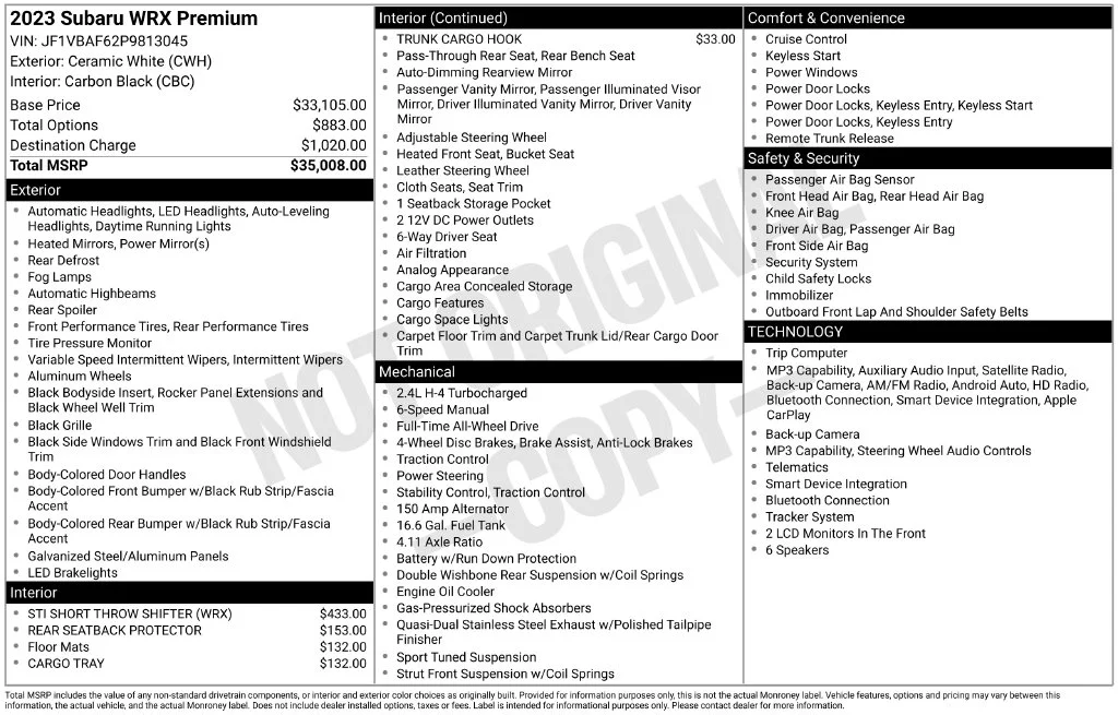 Certified Used 2023 White Subaru Premium image 34