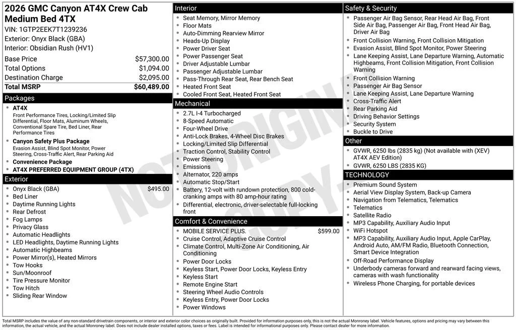 2026 GMC Canyon 4WD AT4X Crew Cab Short Box's photo