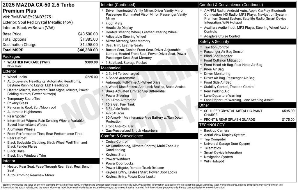 Certified Used 2025 Red Mazda 2.5 Turbo Premium Plus Package image 7