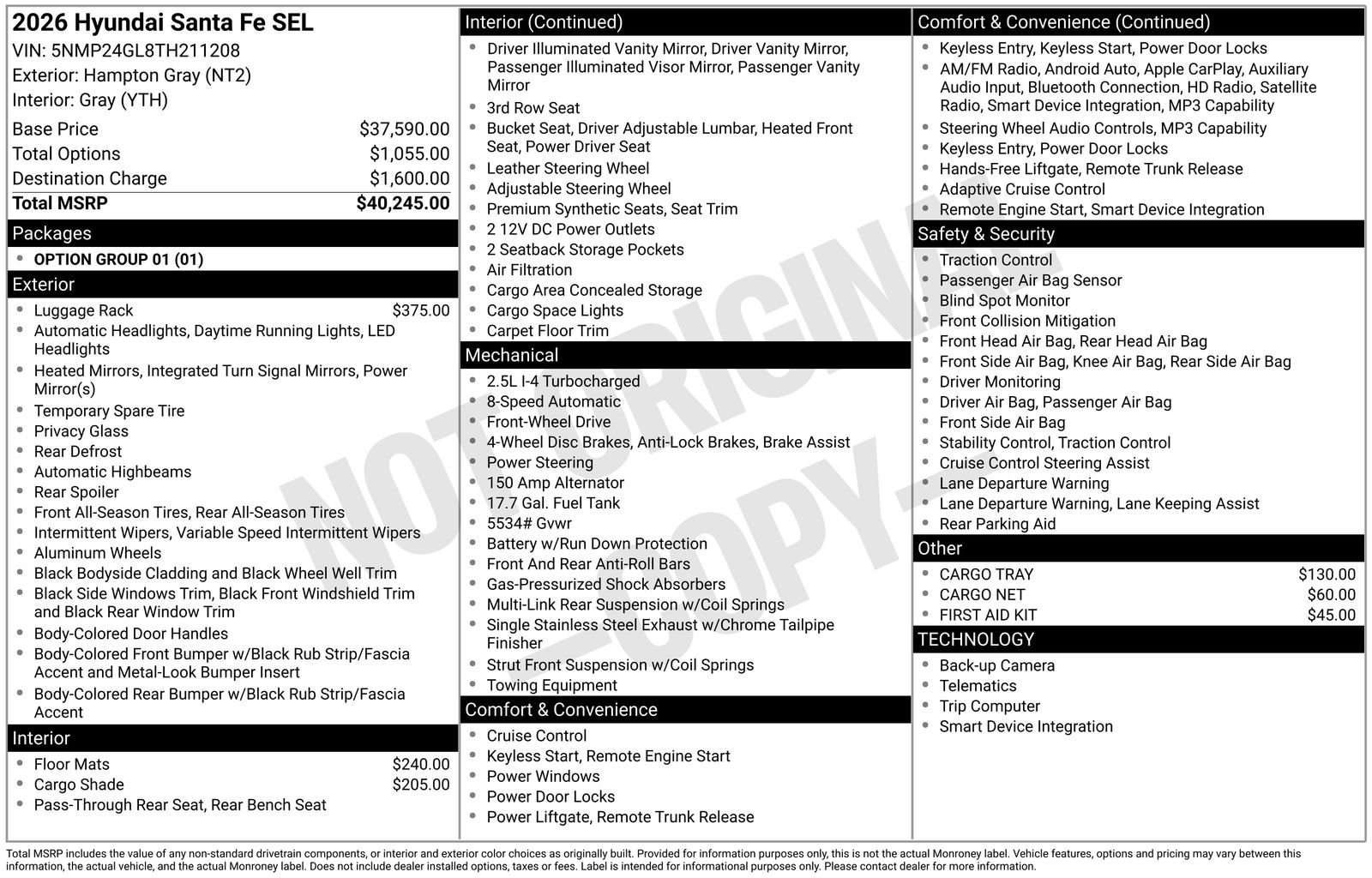 New 2026 Gray Hyundai SEL FWD image 39