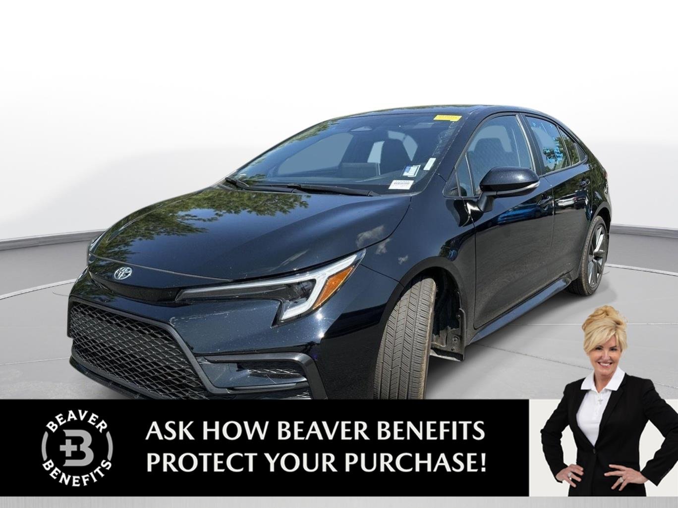 Used 2025 Midnight Black Metallic Toyota SE image 1