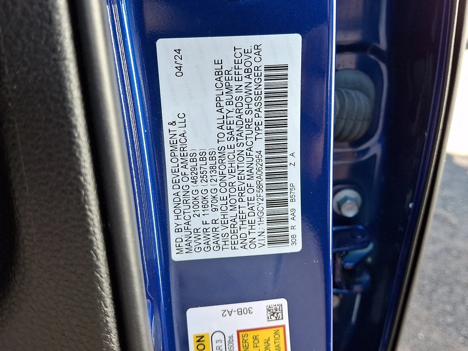 Certified Used 2024 Still Night Pearl Honda Sport image 27