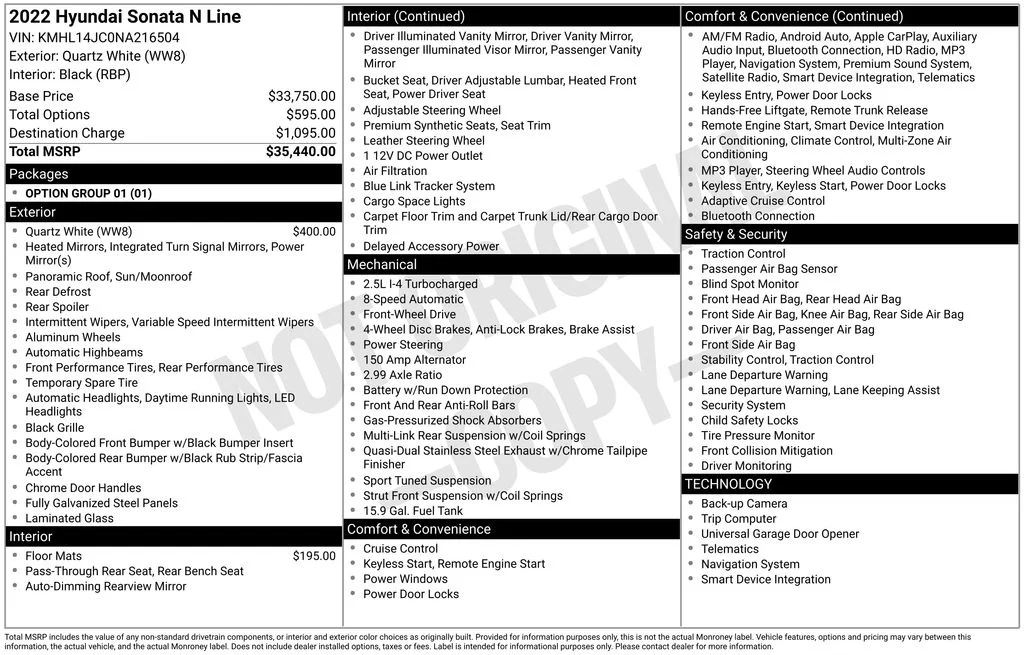Used 2022 White Hyundai N Line image 17