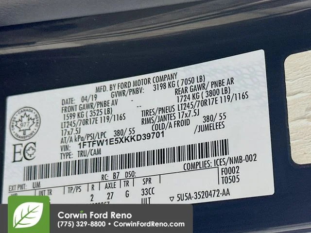 Used 2019 Agate Black Metallic Ford XLT image 29