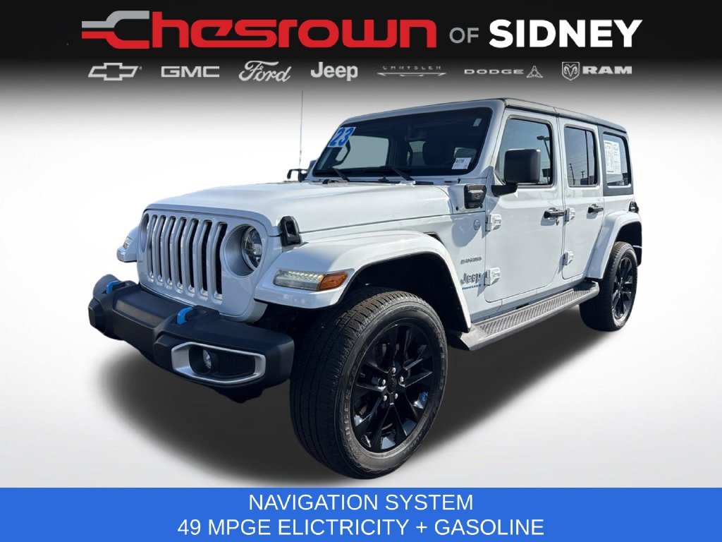 Used 2023 White Jeep Sahara 4xe image 1