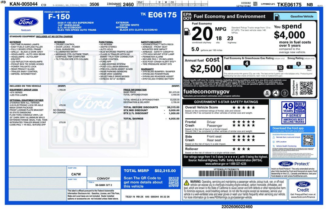 New 2026 Oxford White Ford STX image 11