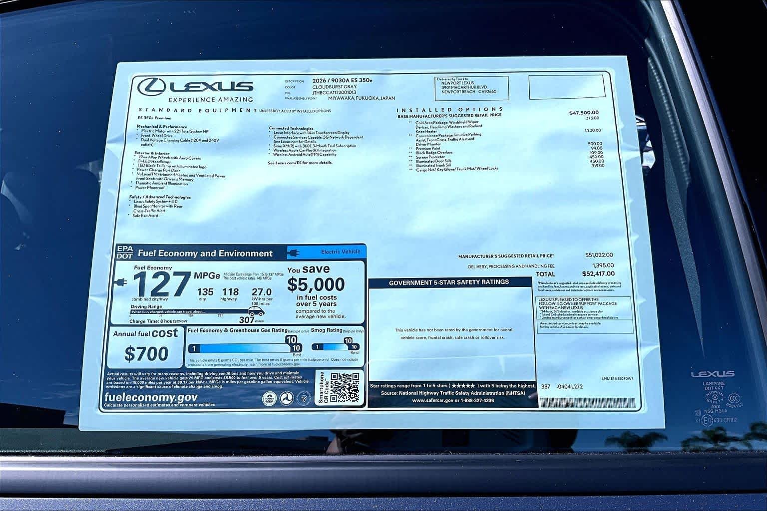 New 2026 Cloudburst Gray Lexus PREMIUM image 22