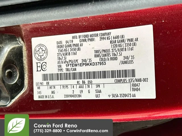 Used 2019 Ruby Red Metallic Tinted Clearcoat Ford XLT image 32