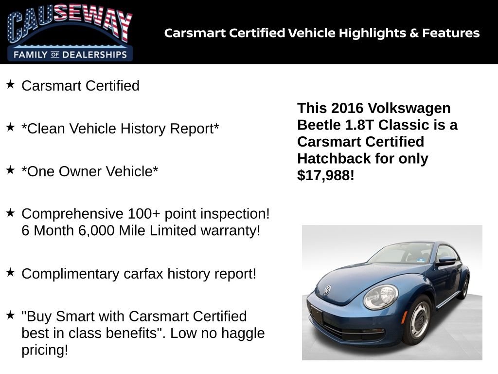 Used 2016 Blue Metallic Volkswagen 1.8T Classic image 2