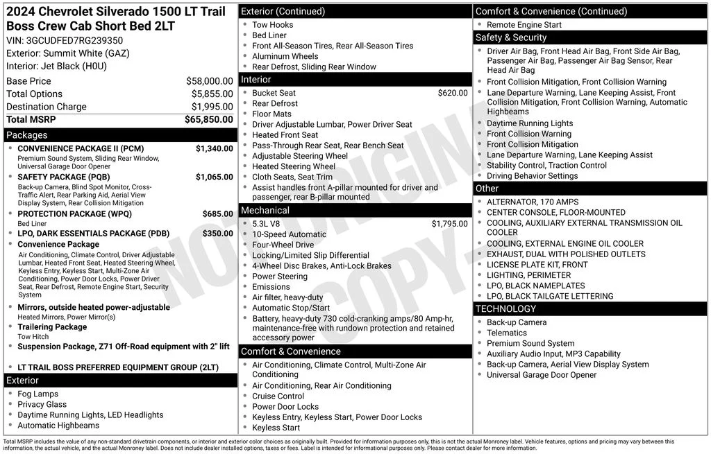 Used 2024 White Chevrolet LT Trail Boss image 6
