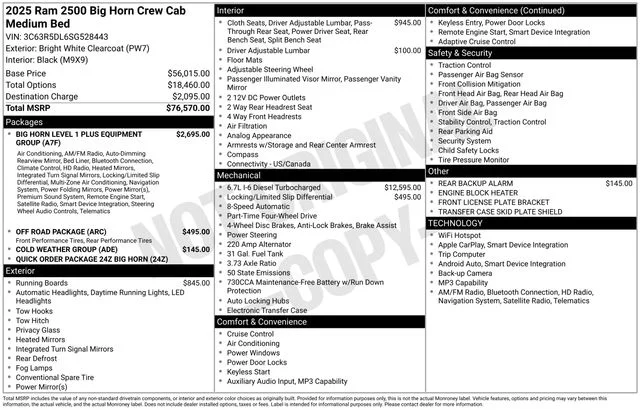 Used 2025 White Ram Big Horn image 9