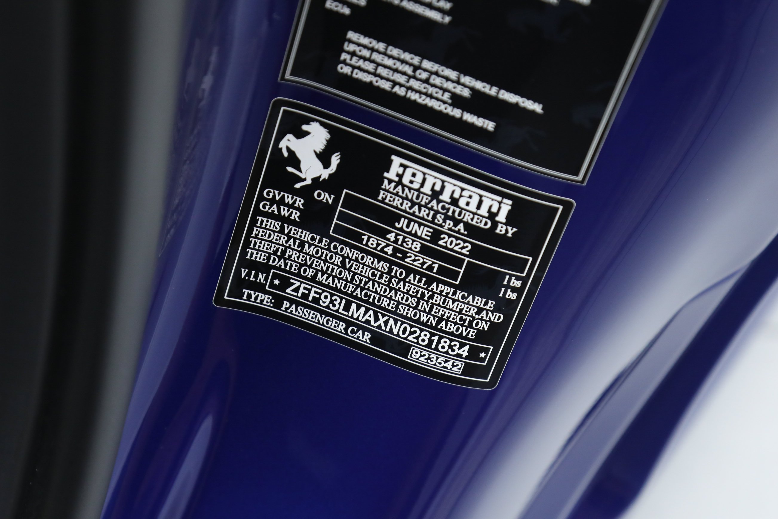 Used 2022 Blue Ferrari  image 43