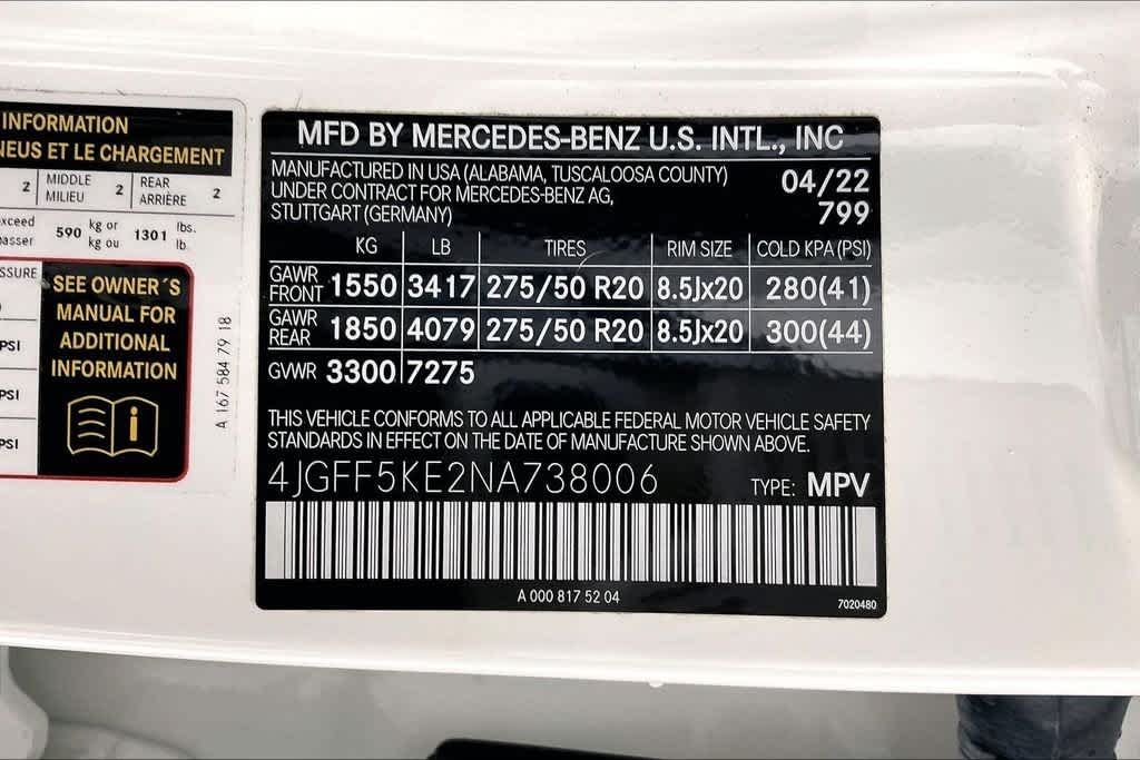 Certified Used 2022 MANUFAKTUR Diamond White Bright Mercedes-Benz GLS 450 image 34
