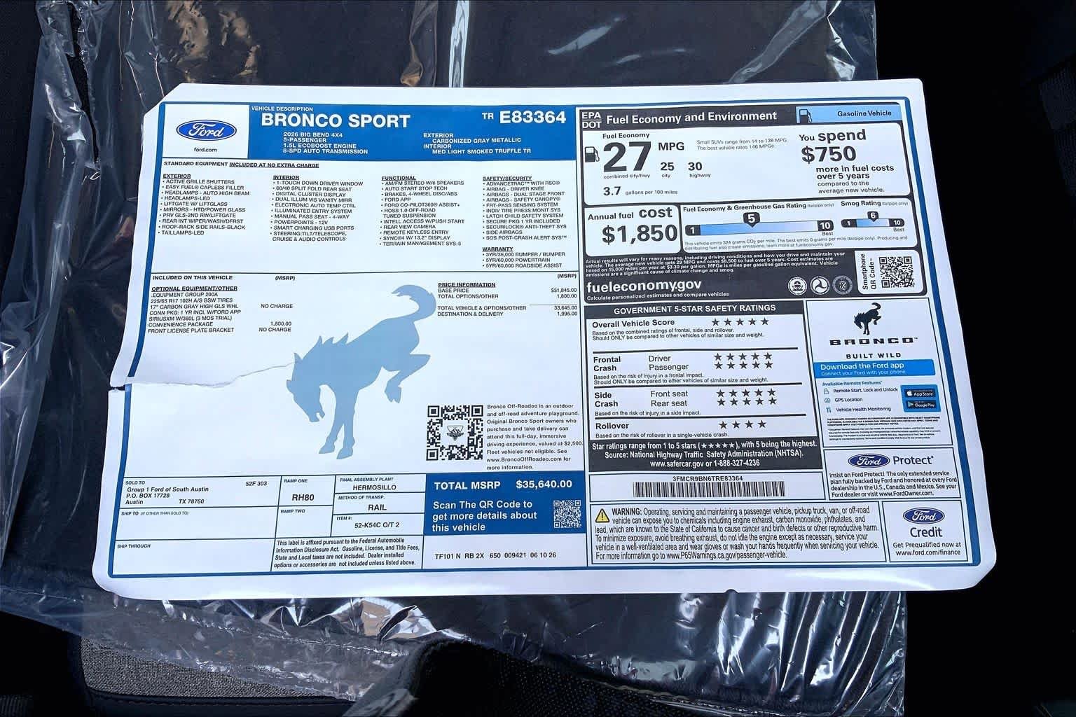 New 2026 Carbonized Gray Metallic Ford Big Bend® image 21