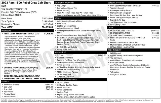 Used 2023 Yellow Ram Rebel image 10