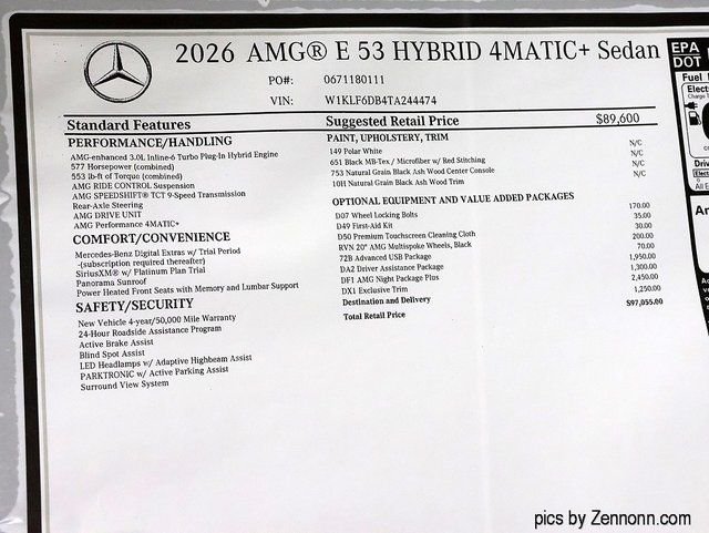 New 2026 Polar White Mercedes-Benz AMG® E 53 E 4MATIC+ Sedan image 29