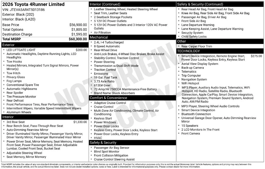 Used 2026 Black Toyota Limited image 10