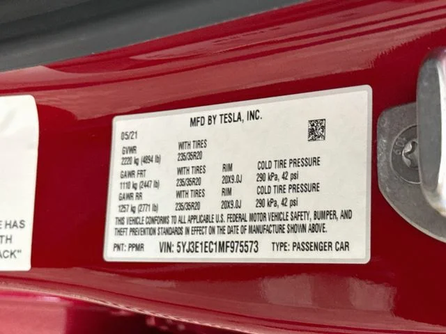 Used 2021 Red Multi-Coat Tesla Performance image 33