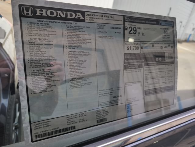 New 2026 Meteorite Gray Metallic Honda EX-L image 33