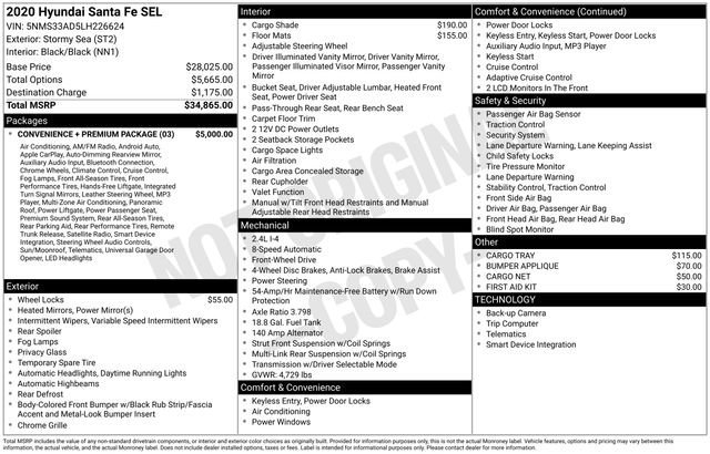 2020 Hyundai Santa Fe SEL