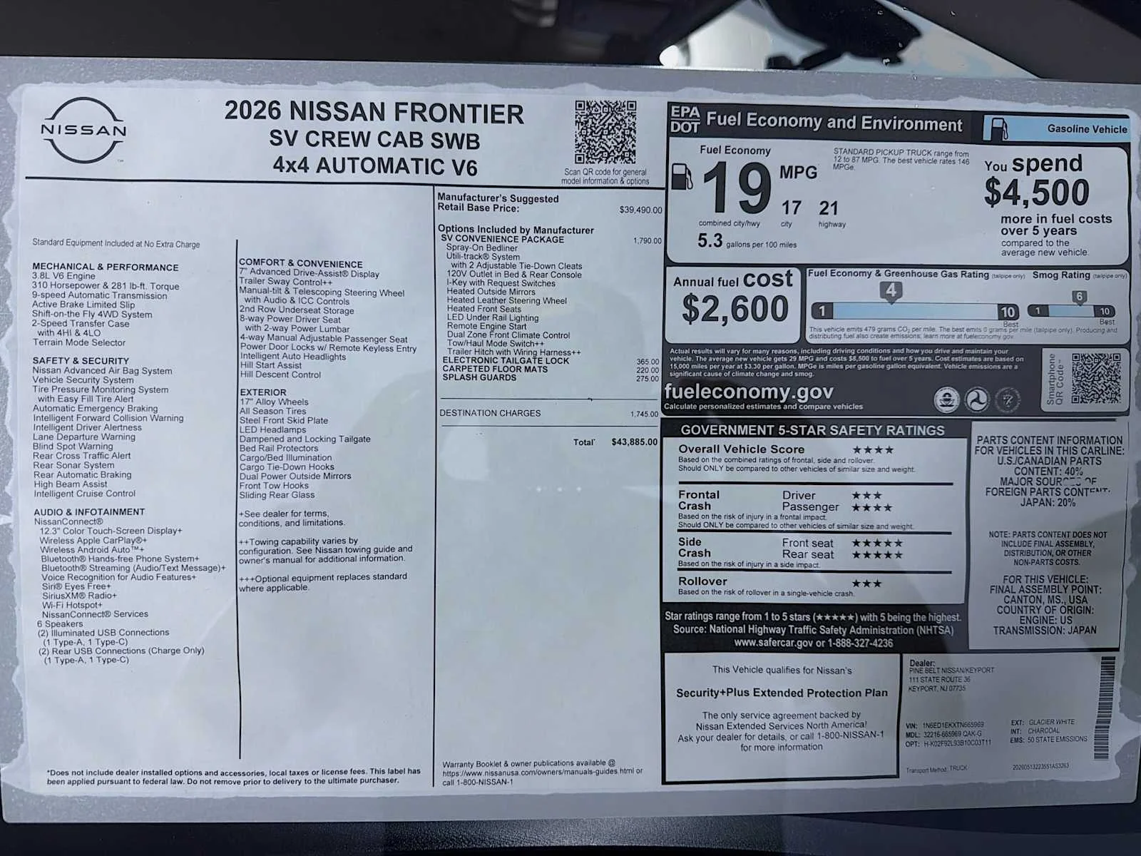 New 2026 Glacier White Nissan Crew Cab SV image 6