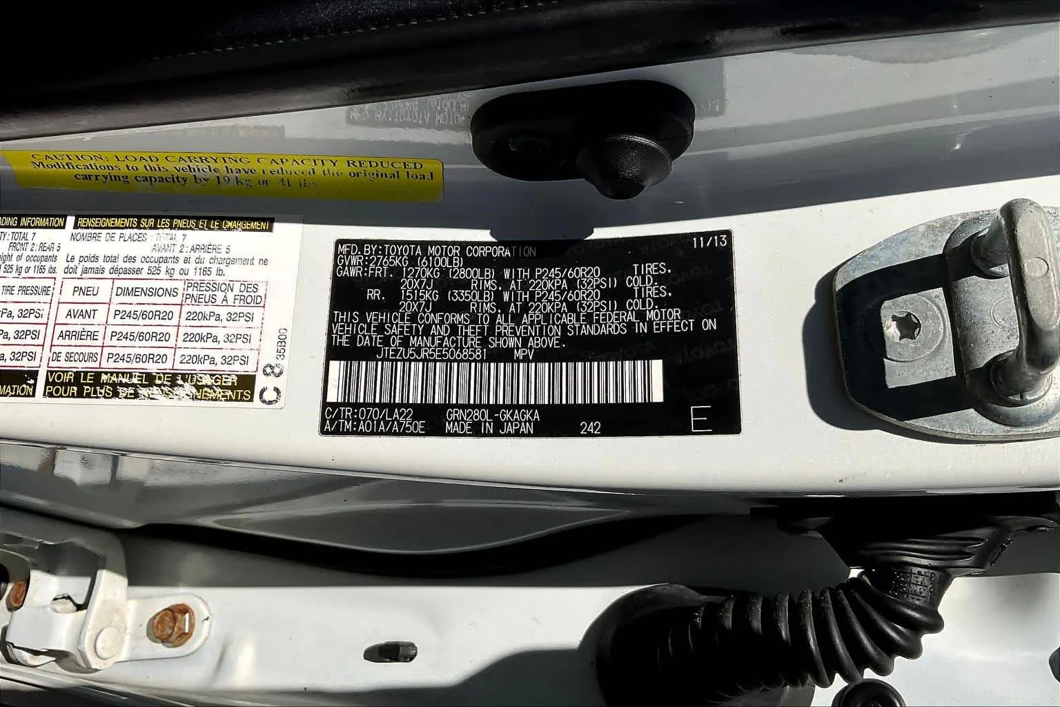 Used 2014 Blizzard Pearl Toyota Limited image 33