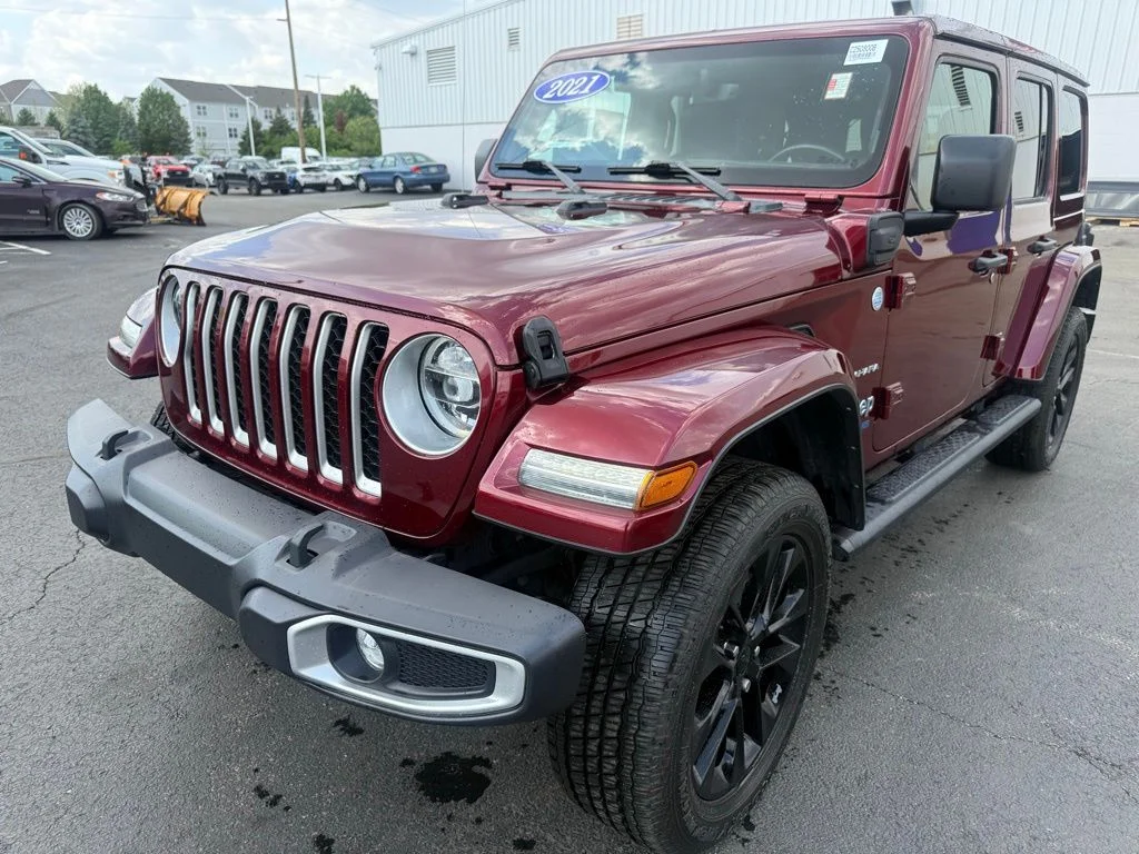 Used 2021 Red Jeep Unlimited Sahara 4xe image 2