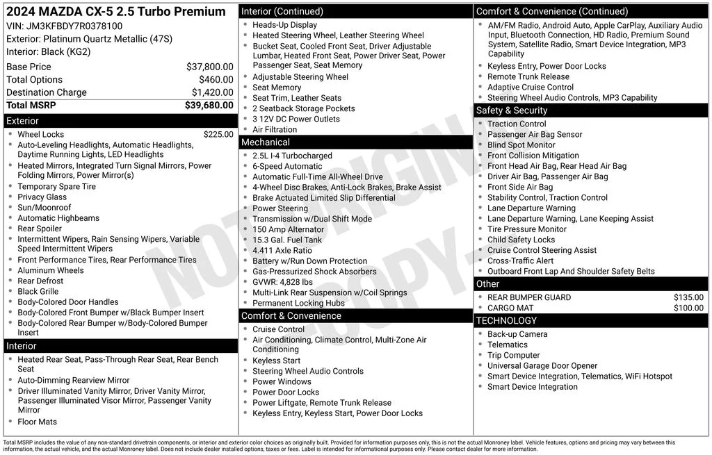 Certified Used 2024 Silver Mazda 2.5 Turbo Premium image 25