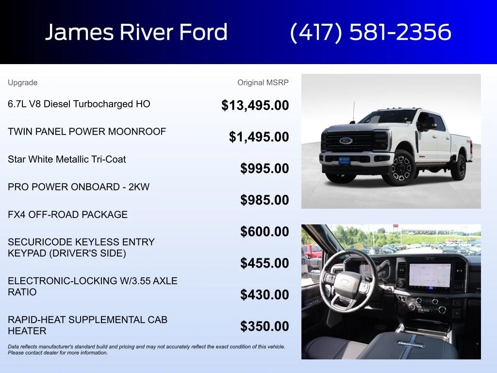 New 2026 Star White Metallic Tri-Coat Ford F-350® Platinum® image 5