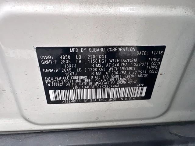 Used 2019 White Subaru 3.6R image 8