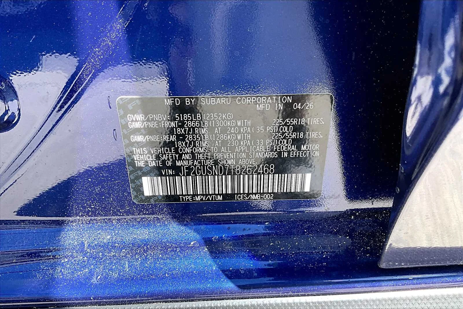 New 2026 Sapphire Blue Pearl Subaru Limited Hybrid image 18