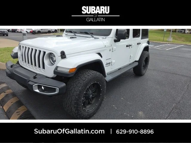 Used 2020 White Jeep Unlimited Sahara image 1