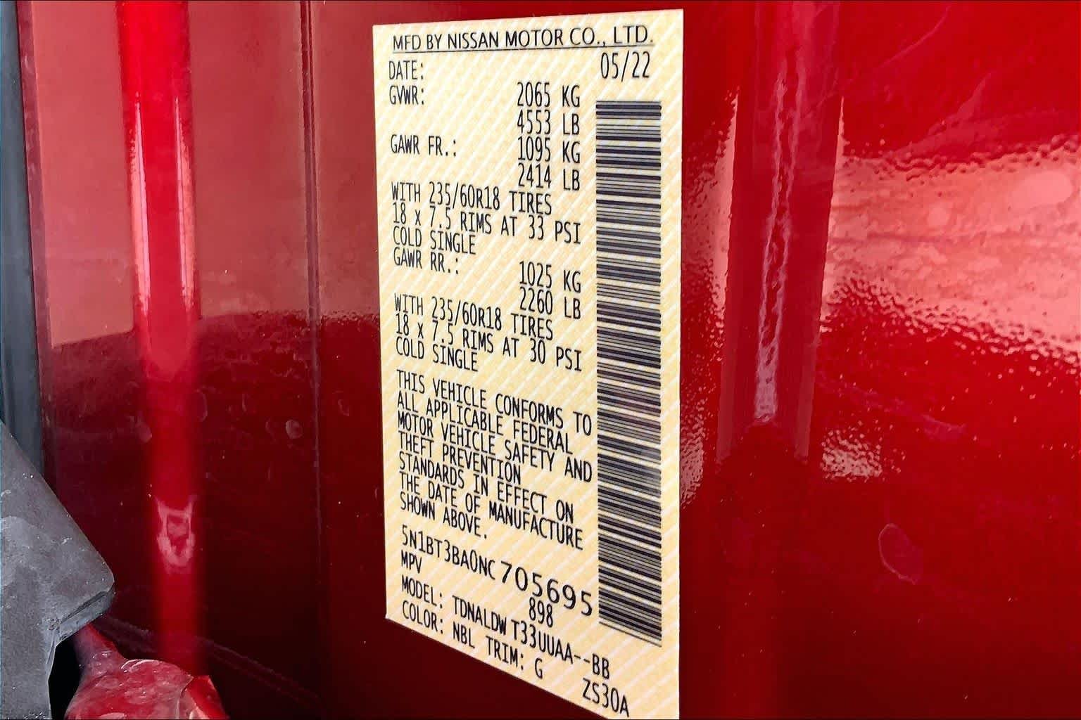 Used 2022 Scarlet Ember Tintcoat Nissan SV image 37