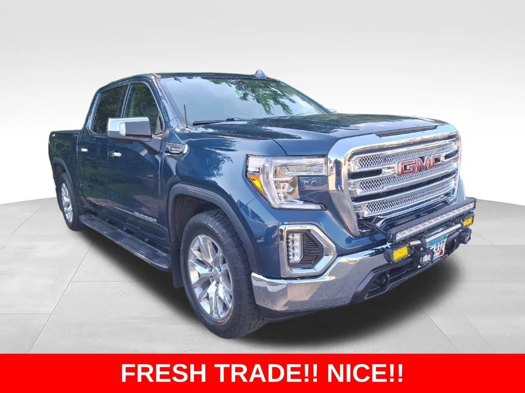 Used 2021 PACIFIC BLUE METALLIC GMC SLT image 2