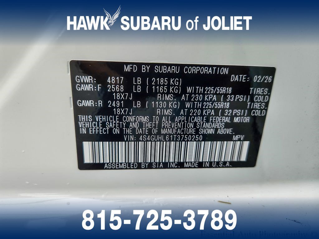 Used 2026 Crystal White Pearl Subaru Limited image 22