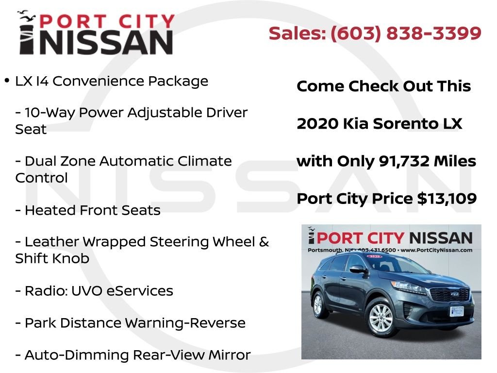 Used 2020 Gravity Grey Kia LX w/convenience pkg & 3rd row seat image 8