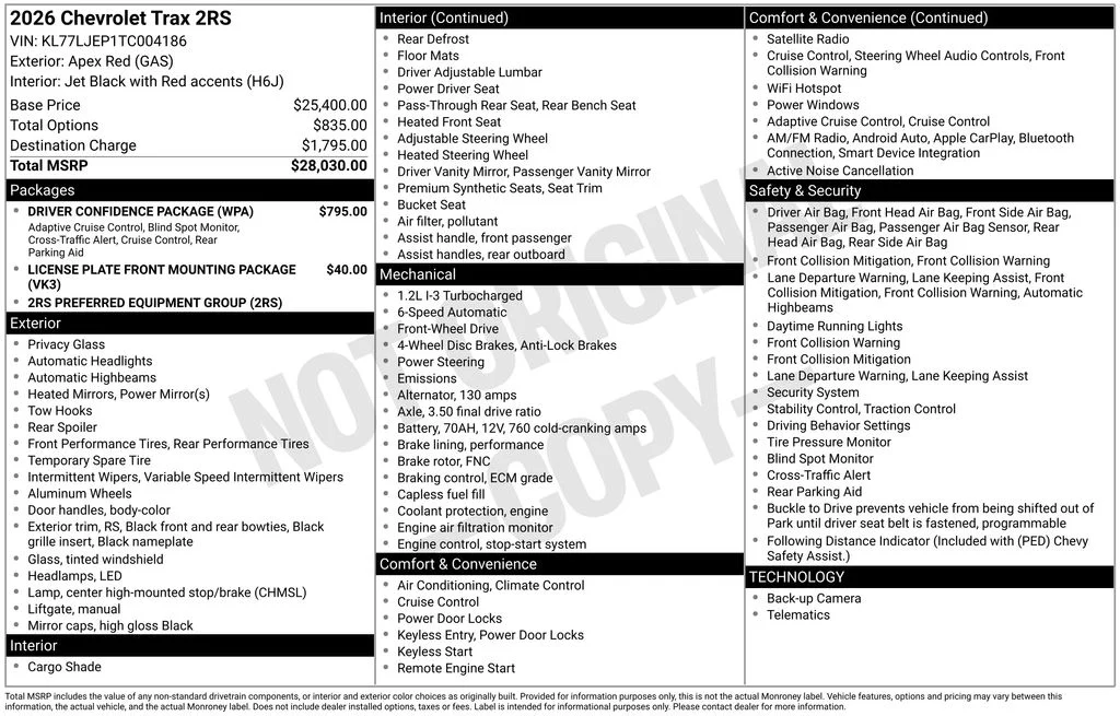 Certified Used 2026 Red Chevrolet 2RS image 12