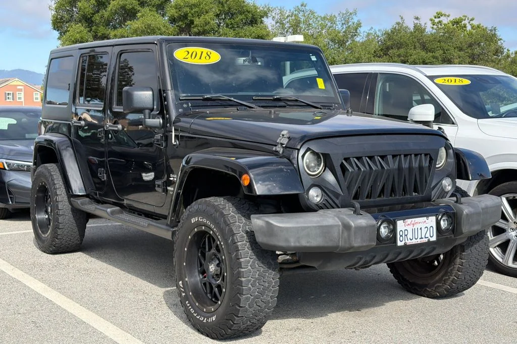 Used 2018 Jeep Wrangler JK Unlimited Sahara with VIN 1C4HJWEGXJL921800 for sale in Morgan Hill, CA