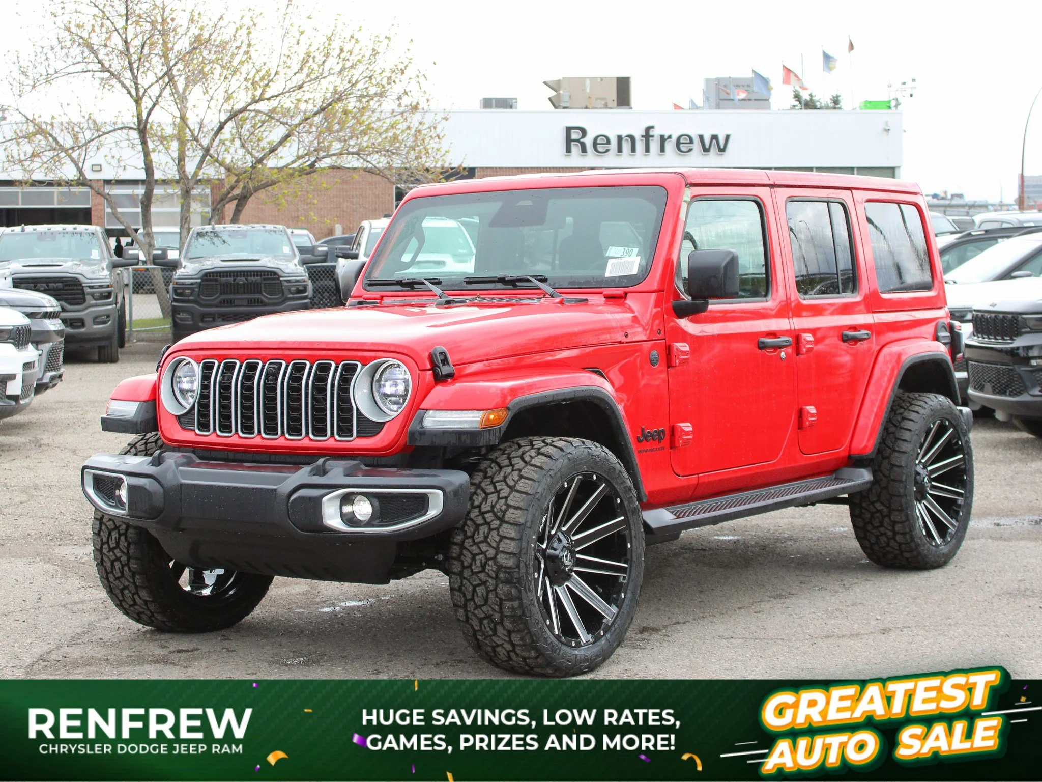 New 2026 Red Jeep Sahara* 4 Door 4x4, 22 Inch Fuel Wheels, 33 Inch Toyos image 1