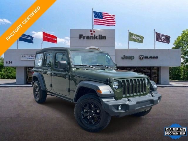 Certified Used 2023 Green Jeep Sport image 1