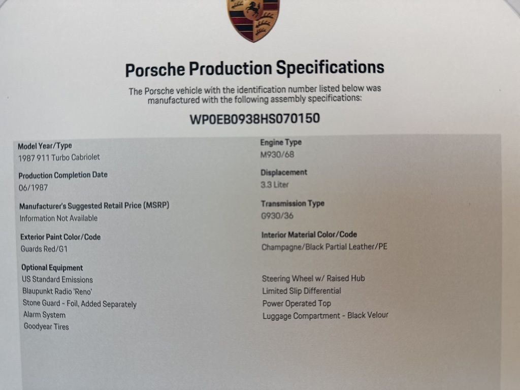 Used 1987 Red Porsche Turbo image 33