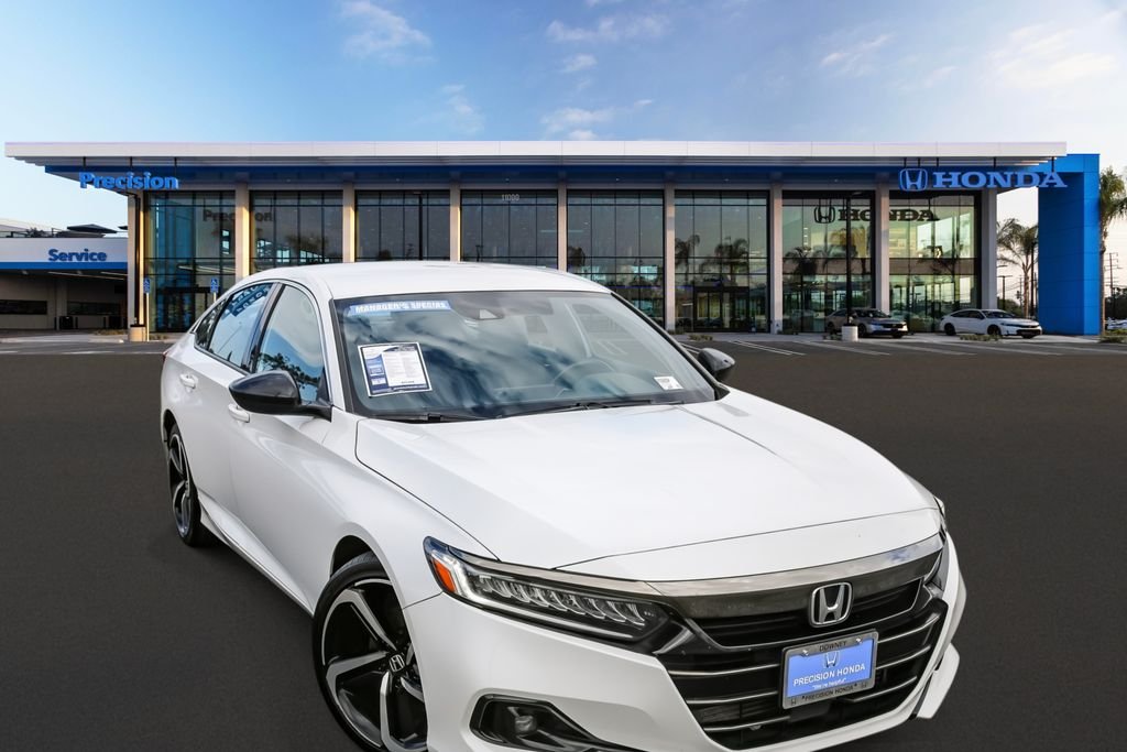 Used 2021 Platinum White Pearl Honda Sport image 1