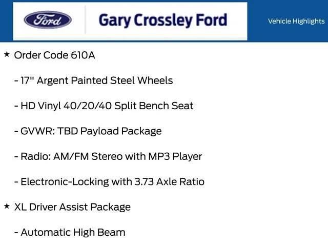 New 2027 White Ford XL image 1