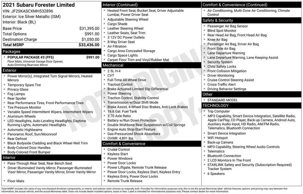 Used 2021 Silver Subaru Limited image 6